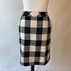 Talbots checked pencil skirt